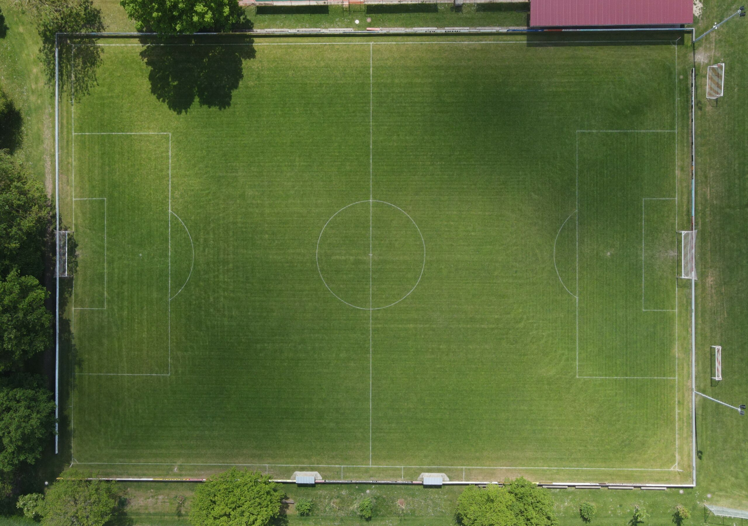 Fußballfeld von oben