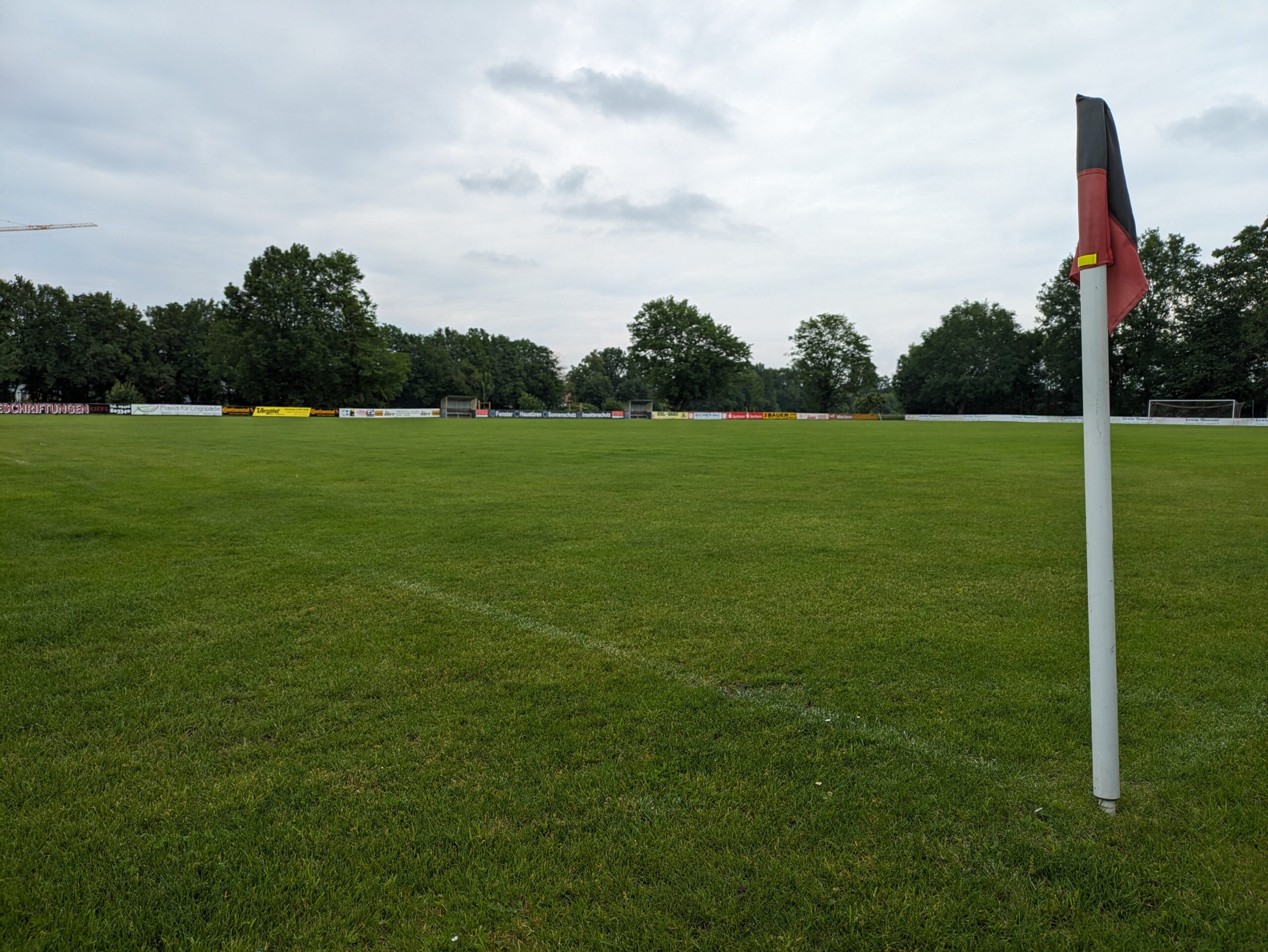 Fußballfeld mit Eckfahne